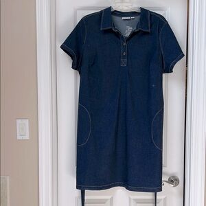 JOAN RIVERS NWOT Blue Denim Polo Mini Dress Casual with pockets size 2XP